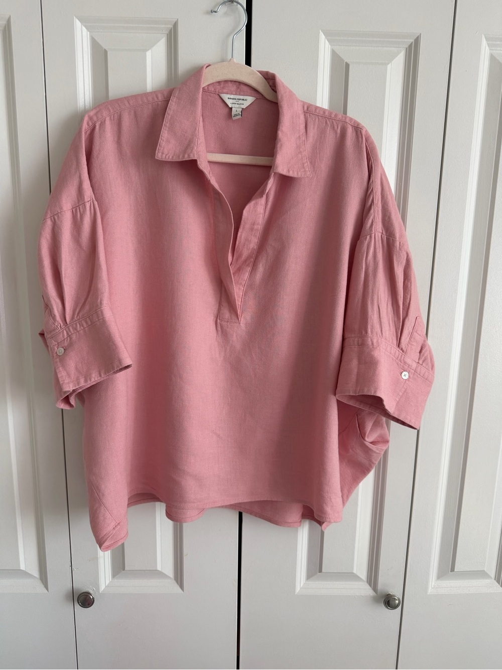 Banana Republic Dusty Pink Linen Blend Top